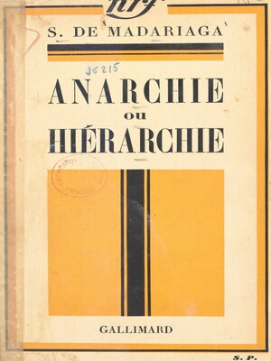 cover image of Anarchie ou hiérarchie
